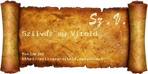 Szilvásy Vitold névjegykártya